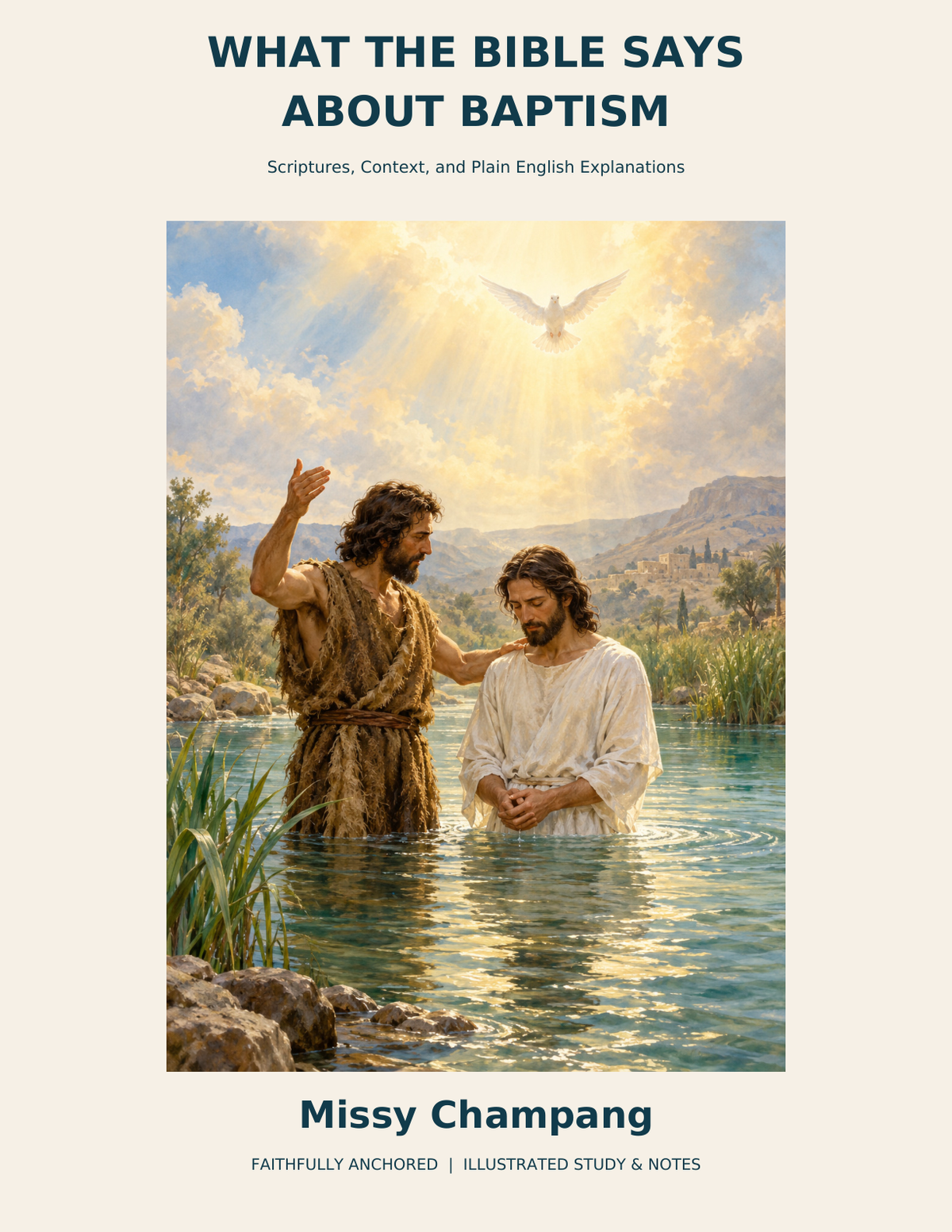 What the Bible Says About Baptism by Missy Champang — illustrated, fillable and printable Bible study.
